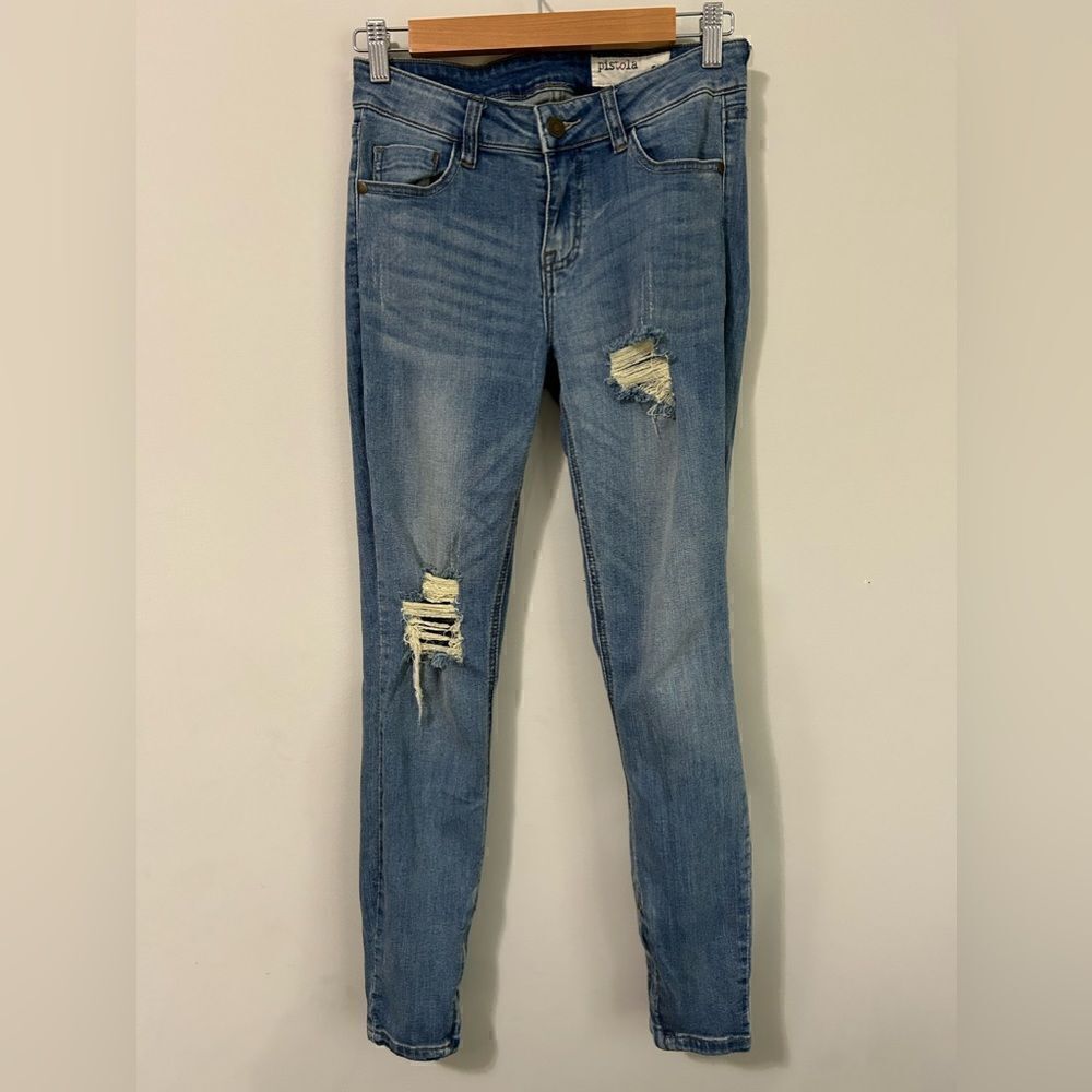 Pistola Skinny Zipped Hem Ripped Skinny Jeans